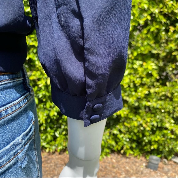 MADEWELL Navy Blue Front Tie Blouse - Picture 7 of 13